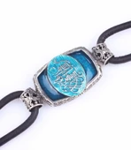 925 Ayar Gümüş Canım Babam Yazılı Derili Erkek Bileklik thumbnail 6