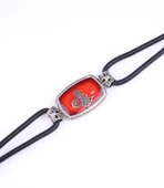 925 Ayar Gümüş Osmanlı Tuğrası Derili Erkek Bileklik thumbnail 2