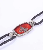 925 Ayar Gümüş Osmanlı Tuğrası Derili Erkek Bileklik thumbnail 8