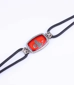 925 Ayar Gümüş Osmanlı Tuğrası Derili Erkek Bileklik thumbnail 10