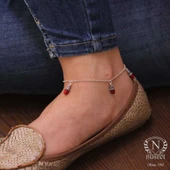 925 Ayar Gümüş Mercan Taş Halhal thumbnail 10