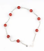 925 Ayar Gümüş 8 Adet Mercan Taşlı Halhal Bileklik thumbnail 2