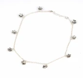 925 Ayar Gümüş Papatya Halhal Bileklik thumbnail 1