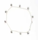 925 Ayar Gümüş Papatya Halhal Bileklik thumbnail 6