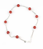 925 Ayar Gümüş 8 Adet Mercan Taşlı Halhal Bileklik thumbnail 1