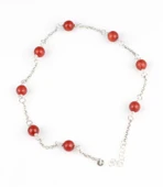 925 Ayar Gümüş 8 Adet Mercan Taşlı Halhal Bileklik thumbnail 5