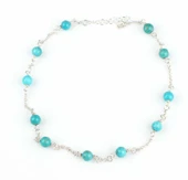 925 Ayar Gümüş 11 Adet Turkuaz Taşlı Halhal Bileklik thumbnail 1