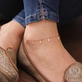 925 Ayar Rose Gümüş Yaprak Modeli Halhal Bileklik thumbnail 8