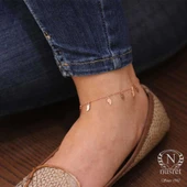 925 Ayar Rose Gümüş Yaprak Modeli Halhal Bileklik thumbnail 5