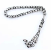 999 Ayar Gümüş Kazaz Tesbih, Siyah thumbnail 2