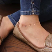 925 Ayar Rose Gümüş Yaprak Modeli Halhal Bileklik thumbnail 11