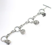 925 Ayar Gümüş Antik Bizans Toplu Tasarım Bileklik thumbnail 1