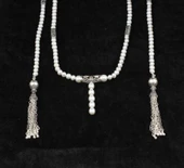 925 Ayar Gümüş İncili Özel Tasarım Püsküllü Kolye thumbnail 7