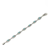 925 Ayar Gümüş Siyah Rodajlı Turkuaz Taşlı Antik Bileklik thumbnail 4