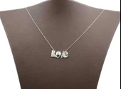 925 Ayar Gümüş Love Yazılı Kış Kolyesi thumbnail 2