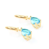 925 Ayar Gümüş  Akuamarin Rengi Küpe thumbnail 3