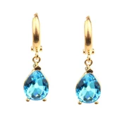 925 Ayar Gümüş  Akuamarin Rengi Küpe thumbnail 1