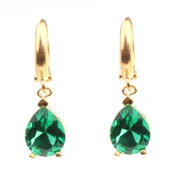 925 Ayar Gümüş  Zümrüt Rengi Küpe thumbnail 6