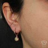 925 Ayar Gümüş Peridot Taşlı Çiçekli Küpe thumbnail 3