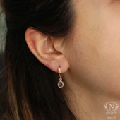 925 Ayar Gümüş Mistik Topaz Taşlı Küpe thumbnail 3