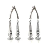 925 Ayar Gümüş  Çift Konik Küpe thumbnail 1