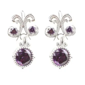 925 Ayar Gümüş Ametist Taşlı Küpe thumbnail 1