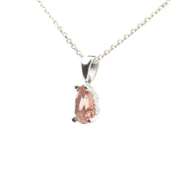 925 Ayar Gümüş Damla Zultanit Taşlı Kolye thumbnail 2