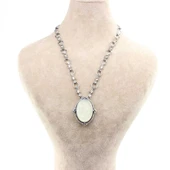 925 Ayar Gümüş Sitrin Taşlı Antik Bizans Kolye thumbnail 3