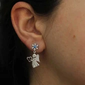 925 Ayar Gümüş Perili Kalp Küpe thumbnail 1