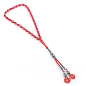 999 Ayar Gümüş Kırmızı Sıkma Kehribar Tesbih thumbnail 2