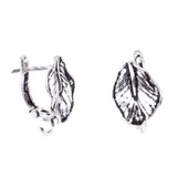 925 Ayar Sedef Yaprağı modeli Arkadan Kıskaçlı Küpe thumbnail 3