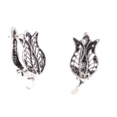 925 Ayar Telkari Lale modeli Arkadan Kıskaçlı Küpe thumbnail 3