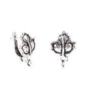 925 Ayar Çınar Yaprağı modeli Arkadan Kıskaçlı Küpe thumbnail 1