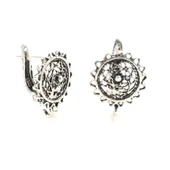 925 Ayar Telkari Yuvarlak modeli Arkadan Kıskaçlı Küpe thumbnail 2