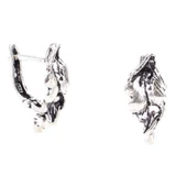 925 Ayar Asma Yaprağı modeli Arkadan Kıskaçlı Küpe thumbnail 2