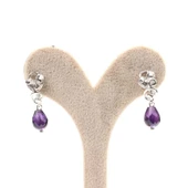 925 Ayar Gümüş Damla Ametist Küpe thumbnail 3