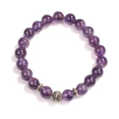 Nusrettaki 925 Ayar Gümüş Ametist Taşlı Bileklik thumbnail 2