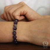 Nusrettaki 925 Ayar Gümüş Ametist Taşlı Bileklik thumbnail 4