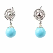 925 Ayar Gümüş Top Firuze Taşlı Küpe thumbnail 2