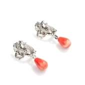 925 Ayar Gümüş Damla Mercan Taşlı Küpe thumbnail 3