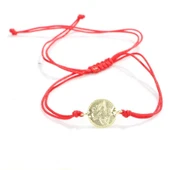 925 Ayar Gümüş Minik Tuğralı İpli Bileklik, Sarı thumbnail 3