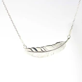 925 Ayar Gümüş Zincirli Büyük Yaprak Kolye thumbnail 1