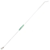 925 Ayar Gümüş Zümrüt Taşlı 6 Sıra Suyolu Bileklik thumbnail 2