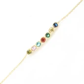 Nusret Takı 925 Ayar Gümüş Renkli Taşlı 7 Sıra Suyolu Bileklik thumbnail 2