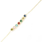 Nusret Takı 925 Ayar Gümüş Renkli Taşlı 7 Sıra Suyolu Bileklik thumbnail 1