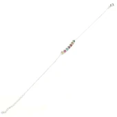 925 Ayar Gümüş Renkli Taşlı 7 Sıra Suyolu Bileklik thumbnail 2