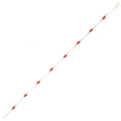 925 Ayar Gümüş Mercan ve Sonsuzluk Halhal thumbnail 2