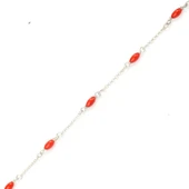 925 Ayar Gümüş Mercan ve Sonsuzluk Halhal thumbnail 5