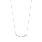 925 Ayar Gümüş 8 Sıra Suyolu Kolye, Beyaz Taşlı thumbnail 4