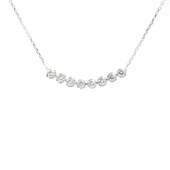 925 Ayar Gümüş 8 Sıra Suyolu Kolye, Beyaz Taşlı thumbnail 2